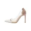 Sexy Transparent Weiß Abend Pumps 10 cm Stilettos 2021 Spitzschuh Pumps Hochhackige