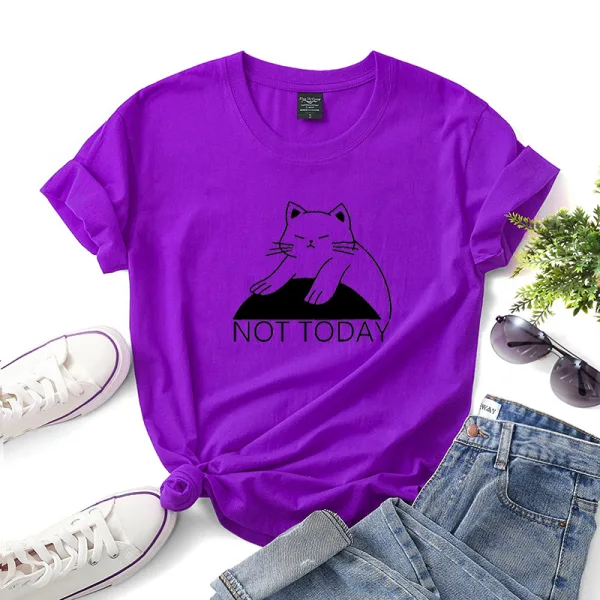 Lovely Casual Summer Loose White Cartoon Cotton Women's Tops 2021 Scoop Neck Short Sleeve T-Shirts