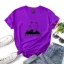 Lovely Casual Summer Loose White Cartoon Cotton Women's Tops 2021 Scoop Neck Short Sleeve T-Shirts