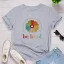 Casual Summer Black Cotton T-Shirts 2021 Scoop Neck Multi-Colors Flower Short Sleeve Women's Tops T-shirt
