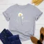 Casual Summer Black Daisy Tops Printing T-Shirts 2021 Cotton Loose Scoop Neck Short Sleeve Women's Tops T-shirt