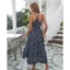 Bohemia Summer Beach Street Wear Black White Spotted 2021 A-Line / Princess Halter Sash Bow Sleeveless Tea-length Maxi Dresses Women Maxi Dresses Dresses