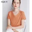 Modest / Simple Summer Casual OL White Regular T-Shirts 2021 Cotton V-Neck Short Sleeve Women's Tops T-shirt
