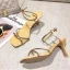 Romeins Sexy Zwarte Straatkleding Rhinestone Sandalen Dames 2021 Enkelband 7 cm Naaldhakken / Stiletto Peep Toe Sandalen Hoge Hakken