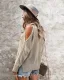 Mode Herbst Winter Strassenmode Khaki Regulär Schultern Pullover 2021 Baumwolle Stiefel Ärmellos Damen Oberteile