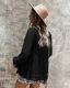 Mode Herbst Winter Beige Resort-Kleidung Strassenmode Lose Blusen 2021 V-Ausschnitt Lange Ärmel Damen Oberteile