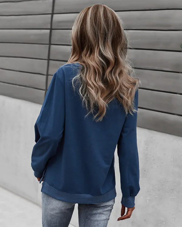 Herbst Winter Freizeit Beige Pullover 2021 Rundhalsausschnitt Schaltflächen Lange Ärmel Regulär Damen Oberteile