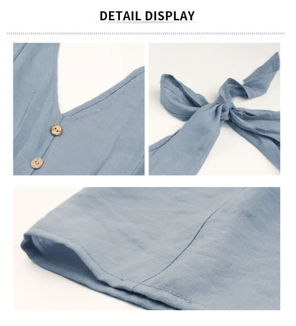 Sexy Orange Spring Summer Street Wear Ruffle Women Dresses 2021 V-Neck Sleeveless Buttons Bow Loose