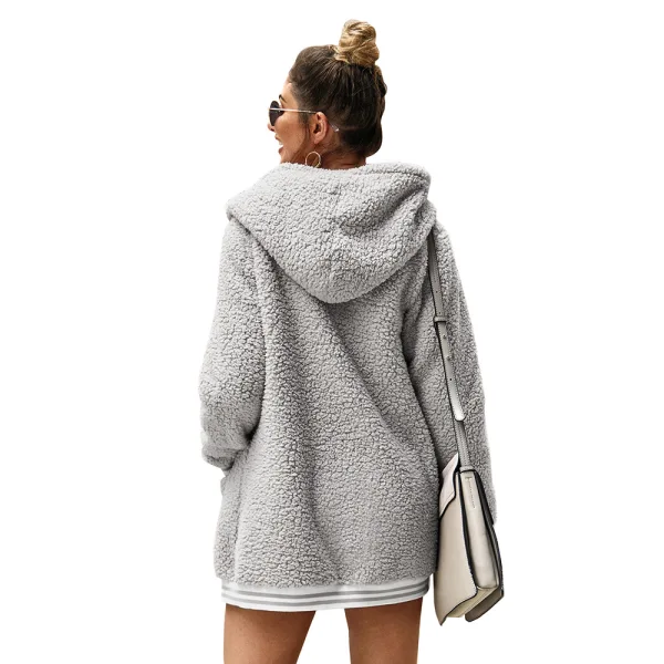 Mode Winter Strassenmode Khaki Wildleder Kapuze Jacken & Mäntel 2021 Baumwolle Lose Lange Ärmel Damen Oberteile