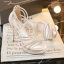 Sexy Noire Soirée Faux Diamant Sandales Femme 2021 Bride Cheville 12 cm Talons Aiguilles Peep Toes / Bout Ouvert Sandales Talons Hauts