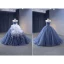 High End Meeresblau Fallende Rüsche Applikationen Glanz Pailletten Ballkleider 2023 Ballkleid Bandeau Ärmellos Rückenfreies Hof-Schleppe Ball Festliche Kleider