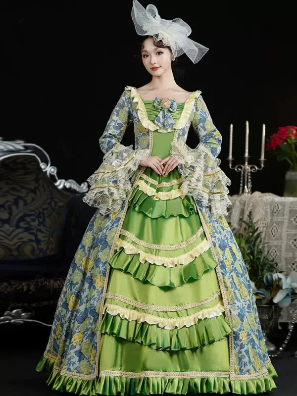 Vintage / Retro Medieval Lime Green Floral Prom Dresses 2024 Printing Floor-Length / Long Lace Cosplay Long Sleeve A-Line / Princess Ball Gown Prom Vintage / Retro Medieval Lime Green Floral Prom Dresses 2024 Printing Floor-Length / Long Lace Cosplay Long Sleeve A-Line / Princess Ball Gown Prom