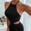Sexy Black Backless Women Halter Short Dresses 2021 Trumpet / Mermaid Night Out Sleeveless