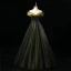 Vintage / Retro Dark Green Rhinestone Lace Flower Prom Dresses 2023 Ball Gown Off-The-Shoulder Sleeveless Backless Floor-Length / Long Prom Formal Dresses