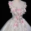 Flower Fairy Grey Sky Blue Beading Sequins Lace Flower Appliques Prom Dresses 2023 Ball Gown U-Neck Ankle Strap Sleeveless Backless Floor-Length / Long
