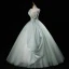 Fashion Sage Green Beading Sequins Prom Dresses 2023 Ball Gown Scoop Neck Sleeveless Backless Floor-Length / Long Formal Dresses