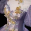 Elegant Lavender Beading Lace Flower Butterfly Appliques Prom Dresses 2023 Ball Gown High Neck Backless Puffy Short Sleeve Floor-Length / Long Prom