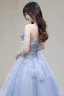 Charming Sky Blue Pearl Butterfly Appliques Prom Dresses 2024 A-Line / Princess Strapless Sleeveless Backless Floor-Length / Long Prom Formal Dresses