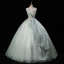Fashion Sage Green Beading Sequins Prom Dresses 2023 Ball Gown Scoop Neck Sleeveless Backless Floor-Length / Long Formal Dresses