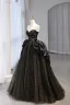 Charming Black Sequins Prom Dresses A-Line / Princess 2024 Strapless Sleeveless Backless Floor-Length / Long Prom Formal Dresses