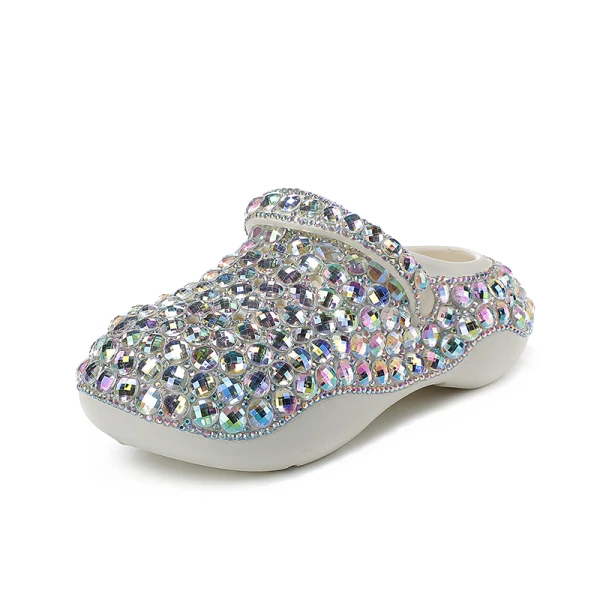 Confortable Multi-Couleurs Faux Diamant Plate Mariage Baskets 2022 À Bout Rond Chaussure De Mariée
