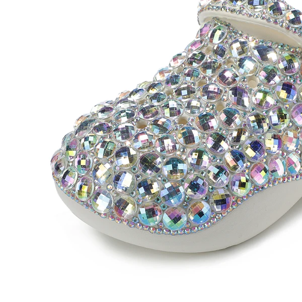 Confortable Multi-Couleurs Faux Diamant Plate Mariage Baskets 2022 À Bout Rond Chaussure De Mariée