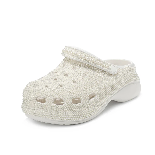 Confortable Ivoire Faux Diamant Plate Mariage Baskets 2022 À Bout Rond Chaussure De Mariée