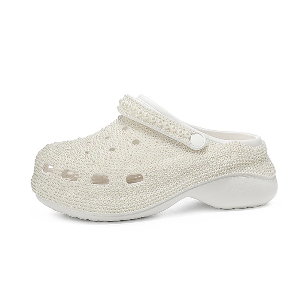 Confortable Ivoire Faux Diamant Plate Mariage Baskets 2022 À Bout Rond Chaussure De Mariée
