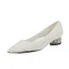 Fashion Summer Ivory Pearl Wedding Shoes 2022 Leather 4 cm Low Heel Thick Heels Pointed Toe Wedding High Heels