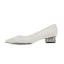 Fashion Summer Ivory Pearl Wedding Shoes 2022 Leather 4 cm Low Heel Thick Heels Pointed Toe Wedding High Heels