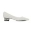 Fashion Summer Ivory Pearl Wedding Shoes 2022 Leather 4 cm Low Heel Thick Heels Pointed Toe Wedding High Heels