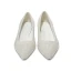 Fashion Summer Ivory Pearl Wedding Shoes 2022 Leather 4 cm Low Heel Thick Heels Pointed Toe Wedding High Heels