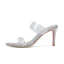Sexy Transparent Summer Silver Evening Party Rhinestone Womens Sandals 2022 8 cm Stiletto Heels Open / Peep Toe Sandals High Heels