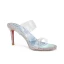 Sexy Transparent Summer Silver Evening Party Rhinestone Womens Sandals 2022 8 cm Stiletto Heels Open / Peep Toe Sandals High Heels