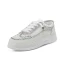 Bekväm Elfenben Pärla Rhinestone Bröllop Sneakers 2022 Läder Pande Zote Toe Brudskor
