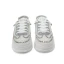 Bekväm Elfenben Pärla Rhinestone Bröllop Sneakers 2022 Läder Pande Zote Toe Brudskor