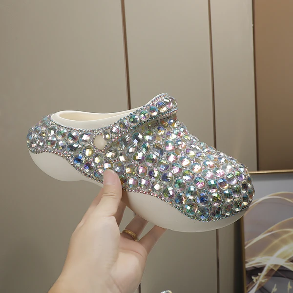 Confortable Multi-Couleurs Faux Diamant Plate Mariage Baskets 2022 À Bout Rond Chaussure De Mariée
