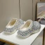 Confortable Multi-Couleurs Faux Diamant Plate Mariage Baskets 2022 À Bout Rond Chaussure De Mariée