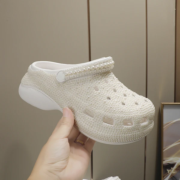 Confortable Ivoire Faux Diamant Plate Mariage Baskets 2022 À Bout Rond Chaussure De Mariée