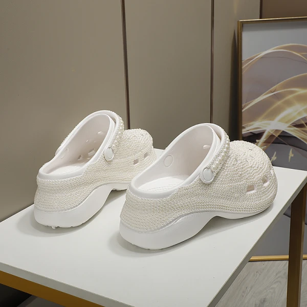 Confortable Ivoire Faux Diamant Plate Mariage Baskets 2022 À Bout Rond Chaussure De Mariée