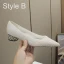 Fashion Summer Ivory Pearl Wedding Shoes 2022 Leather 4 cm Low Heel Thick Heels Pointed Toe Wedding High Heels