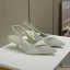 Charming Multi-Colors Rhinestone Evening Party Womens Sandals 2022 Leather Pearl 3 cm Low Heel Stiletto Heels Pointed Toe Womens Shoes High Heels