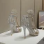Charming Silver Pearl Rhinestone Wedding Shoes 2022 Leather T-Strap 10 cm Stiletto Heels Pointed Toe High Heels