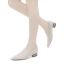 Fashion Summer Ivory Pearl Wedding Shoes 2022 Leather 4 cm Low Heel Thick Heels Pointed Toe Wedding High Heels