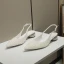 Fashion Summer Ivory Pearl Wedding Shoes 2022 Leather 4 cm Low Heel Thick Heels Pointed Toe Wedding High Heels