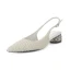 Fashion Summer Ivory Pearl Wedding Shoes 2022 Leather 4 cm Low Heel Thick Heels Pointed Toe Wedding High Heels
