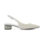 Fashion Summer Ivory Pearl Wedding Shoes 2022 Leather 4 cm Low Heel Thick Heels Pointed Toe Wedding High Heels
