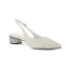 Fashion Summer Ivory Pearl Wedding Shoes 2022 Leather 4 cm Low Heel Thick Heels Pointed Toe Wedding High Heels