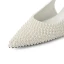 Fashion Summer Ivory Pearl Wedding Shoes 2022 Leather 4 cm Low Heel Thick Heels Pointed Toe Wedding High Heels