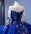 Vintage / Retro High-end Navy Blue Handmade  Beading Sequins Lace Flower Prom Dresses 2023 A-Line / Princess Scoop Neck Long Sleeve Backless Chapel Train